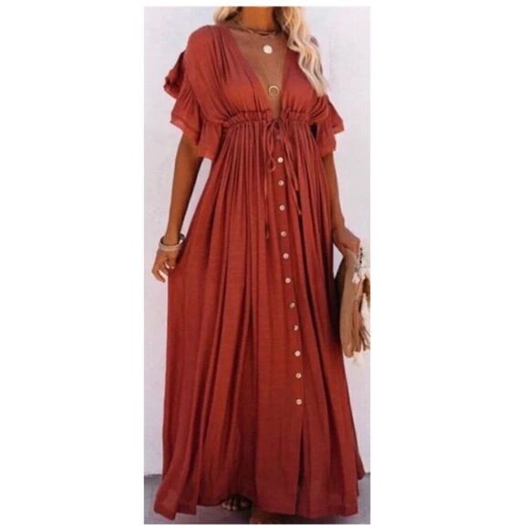 Flawless Anika Rust Color Maxi Size Medium - Picture 1 of 10